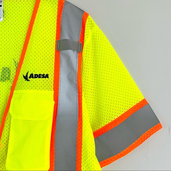 ML KISHIGO High Visibility 6 Pocket Contrast Mesh Vest Workwear - Picture 4 of 16